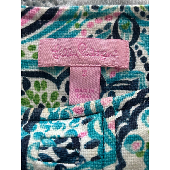 Lilly Pulitzer Paisley Mini Dress Women’s Size 2 Blue Green Pink - Picture 9 of 13